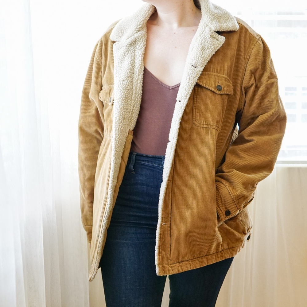 Corduroy sherpa lined jacket